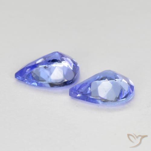 Gemas de Tanzanita Azul medio natural de 0.60 ct, En forma de pera, VS