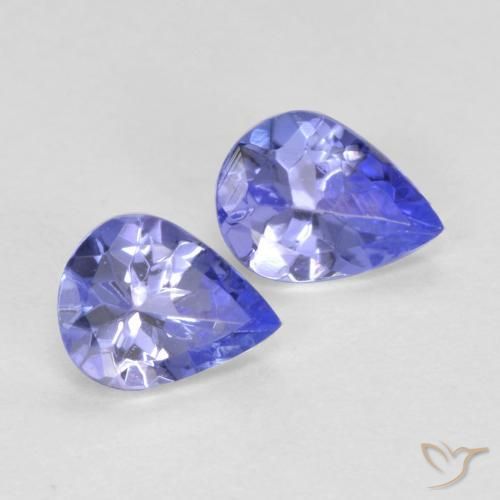 Gemas de Tanzanita Azul violeta intenso natural de 0.54 ct, En forma de pera, VVS-VS