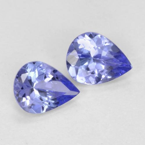 Gemas de tanzanita Azul violeta intenso natural de 0.60 ct, En forma de pera, VVS-VS