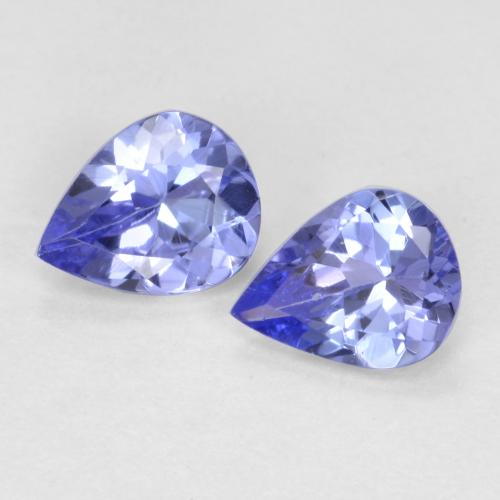 Gemas de tanzanita Azul violeta intenso natural de 0.60 ct, En forma de pera, VVS-VS