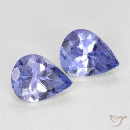 Gemas de Tanzanita Azul violeta intenso natural de 0.65 ct, En forma de pera, VVS-VS