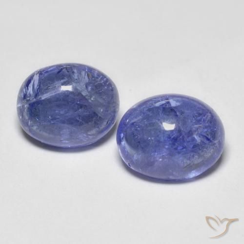Gemas de tanzanita azul violeta intenso natural de 6,92 ct, corte óvalo, transparente
