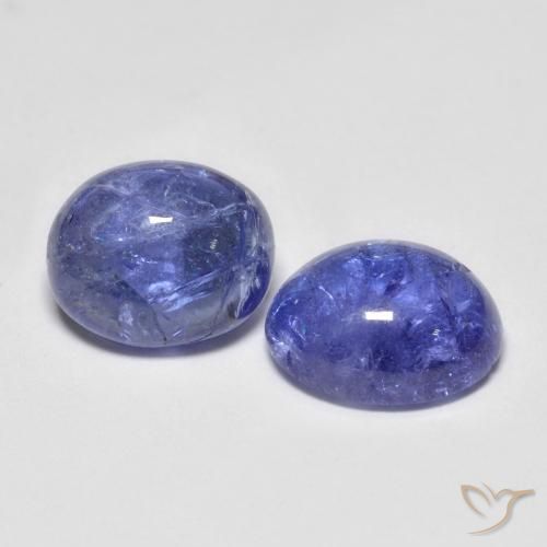 Gemas de tanzanita azul violeta intenso natural de 6,92 ct, corte óvalo, transparente