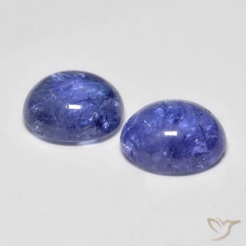 Gemas de tanzanita azul violeta intenso natural de 6,92 ct, corte óvalo, transparente