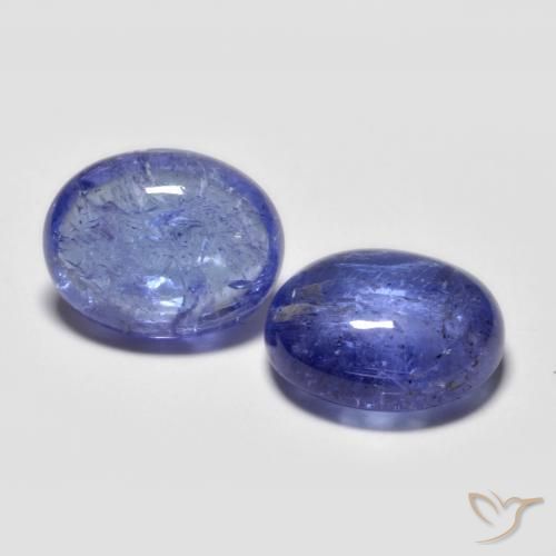 Gemas de Tanzanita Azul violeta intenso natural de 6.45 ct, Ovalada, Transparente