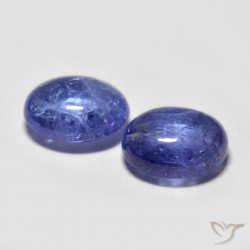 Gemas de Tanzanita Azul violeta intenso natural de 6.45 ct, Ovalada, Transparente