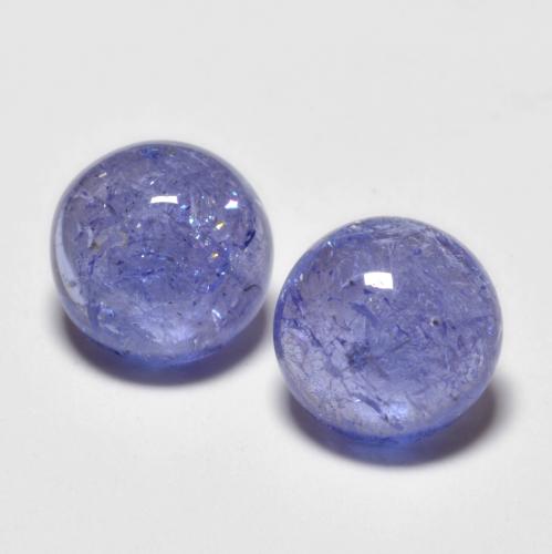 Gemas de tanzanita azul natural de 2,95 ct, corte redondo, transparente
