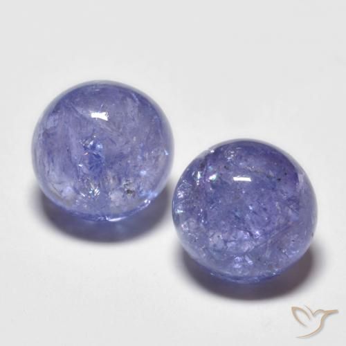 Gemas de Tanzanita Azul plateado natural de 4.08 ct, Redondo, Transparente