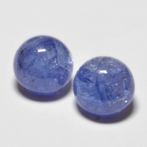 Gemas de tanzanita Azul violeta intenso natural de 3.58 ct, Corte Redondo, Transparente