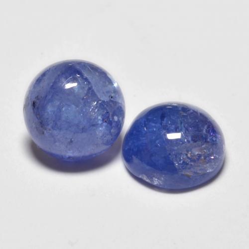 Gemas de tanzanita Azul violeta intenso natural de 3.58 ct, Corte Redondo, Transparente