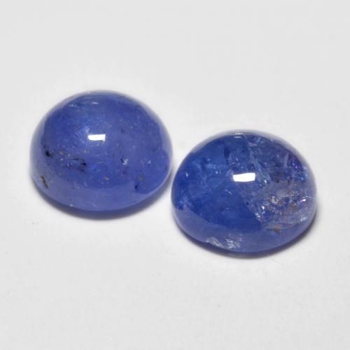 Gemas de tanzanita Azul violeta intenso natural de 3.58 ct, Corte Redondo, Transparente