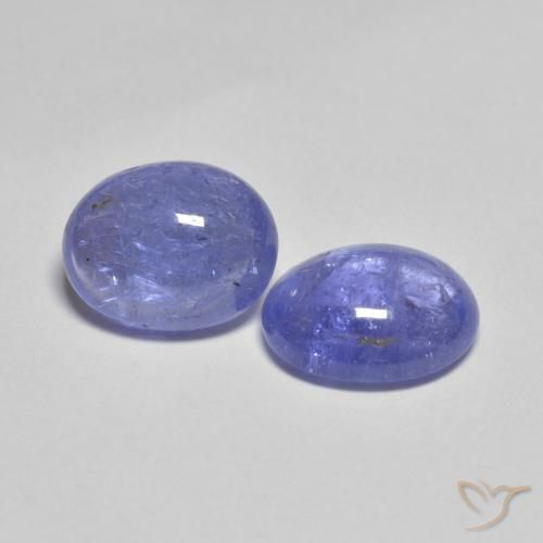 Gemas de Tanzanita Azul violeta intenso natural de 4.41 ct, Ovalada, Transparente