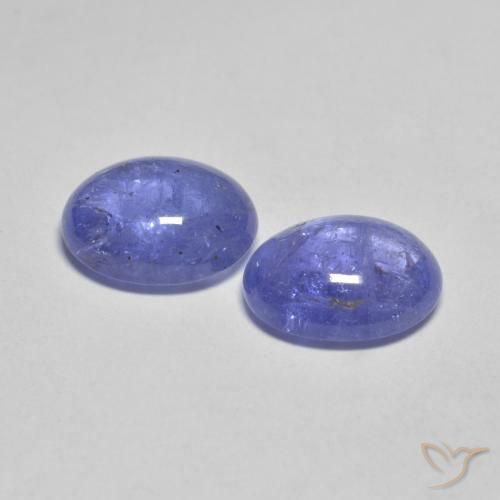 Gemas de Tanzanita Azul violeta intenso natural de 4.41 ct, Ovalada, Transparente