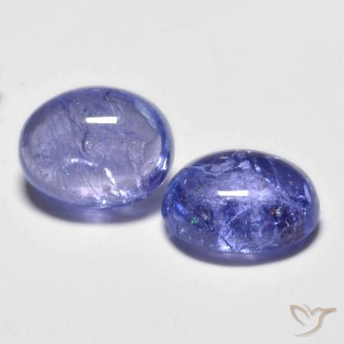 Gemas de Tanzanita Azul violeta intenso natural de 4.72 ct, Ovalada, Transparente