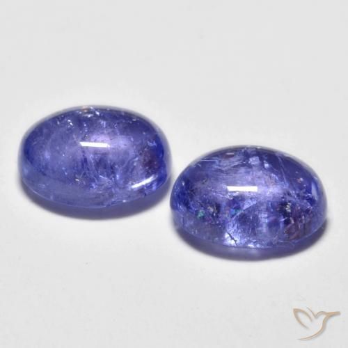 Gemas de Tanzanita Azul violeta intenso natural de 4.72 ct, Ovalada, Transparente