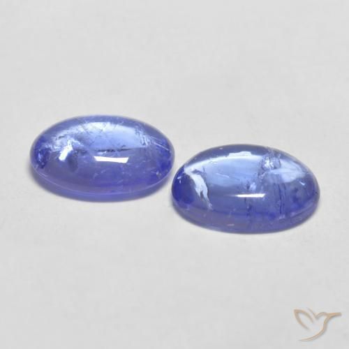 Gemas de Tanzanita Azul violeta natural de 2.43 ct, Ovalada, Transparente