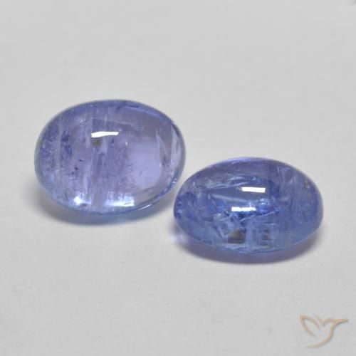 Gemas de Tanzanita Azul violeta natural de 3.84 ct, Ovalada, Transparente