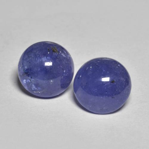Gemas de tanzanita Azul violeta intenso natural de 5.09 ct, Corte Redondo, Translúcido
