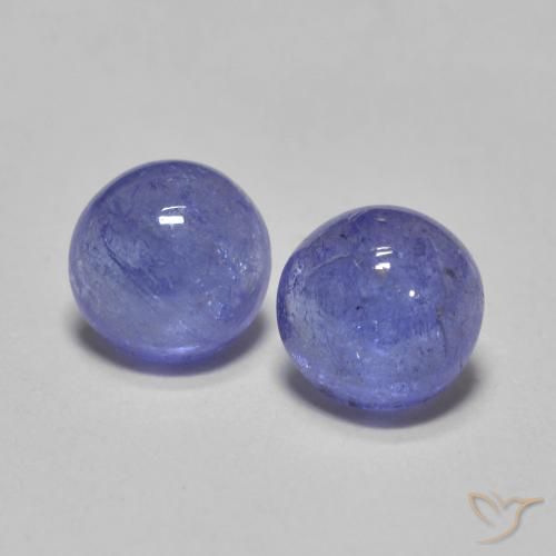 Gemas de Tanzanita Azul violeta intenso natural de 1.13 ct, Redondo, Translúcido