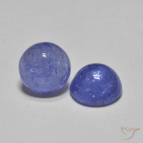 Gemas de Tanzanita Azul violeta intenso natural de 1.13 ct, Redondo, Translúcido