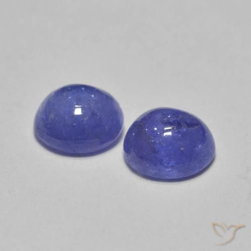 Gemas de Tanzanita Azul violeta intenso natural de 1.13 ct, Redondo, Translúcido