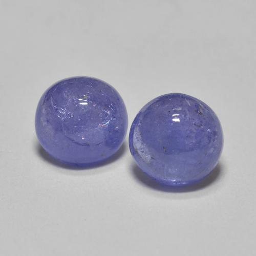 Gemas de tanzanita Azul violeta intenso natural de 1.18 ct, Corte Redondo, Translúcido
