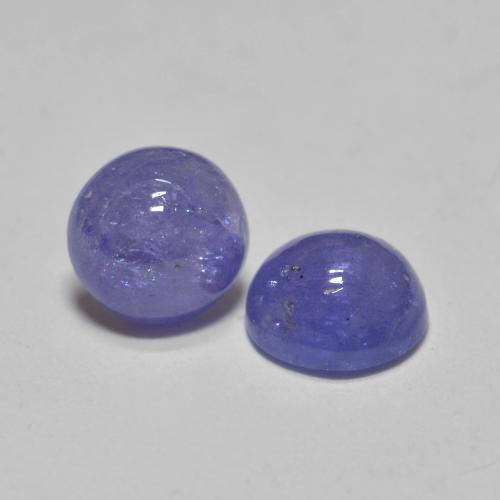 Gemas de tanzanita Azul violeta intenso natural de 1.18 ct, Corte Redondo, Translúcido