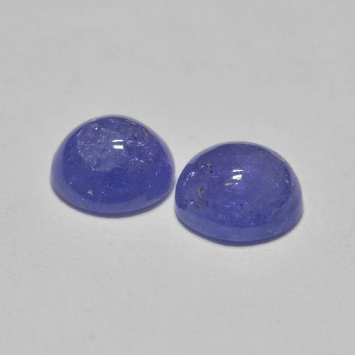 Gemas de tanzanita Azul violeta intenso natural de 1.18 ct, Corte Redondo, Translúcido