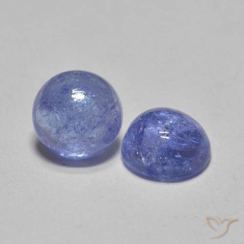Gemas de Tanzanita Azul violeta intenso natural de 1.33 ct, Redondo, Translúcido