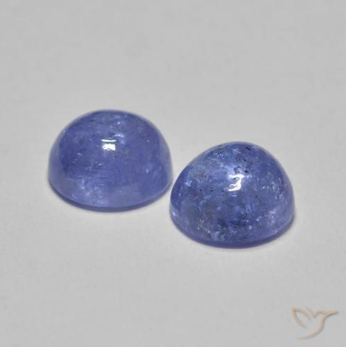 Gemas de Tanzanita Azul violeta intenso natural de 1.33 ct, Redondo, Translúcido