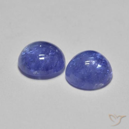 Gemas de Tanzanita Azul violeta intenso natural de 1.18 ct, Redondo, Translúcido