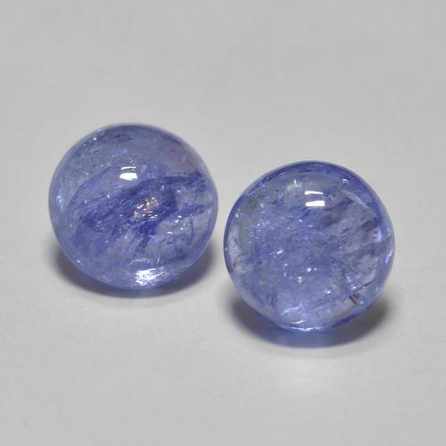 Gemas de tanzanita azul natural de 1,18 ct, corte redondo, translúcido