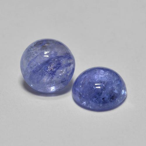 Gemas de tanzanita azul natural de 1,18 ct, corte redondo, translúcido