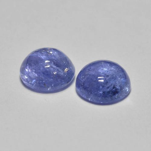 Gemas de tanzanita azul natural de 1,18 ct, corte redondo, translúcido