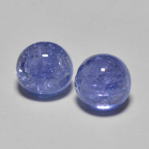 Gemas de tanzanita azul violeta intenso natural de 1,30 ct, corte redondo, translúcido
