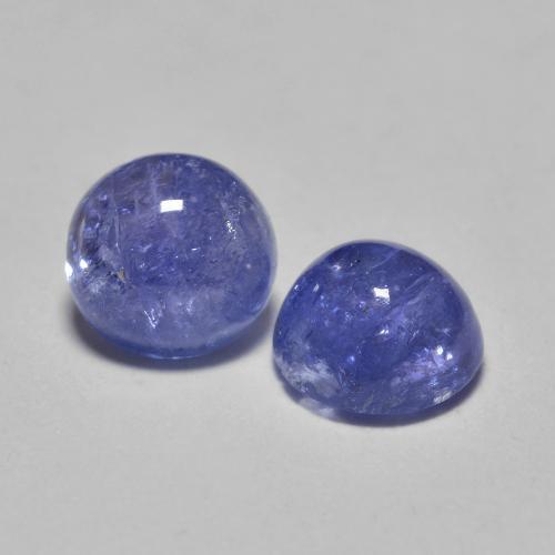 Gemas de tanzanita azul violeta intenso natural de 1,30 ct, corte redondo, translúcido