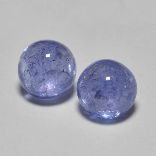 Gemas de tanzanita azul natural de 1,33 ct, corte redondo, translúcido