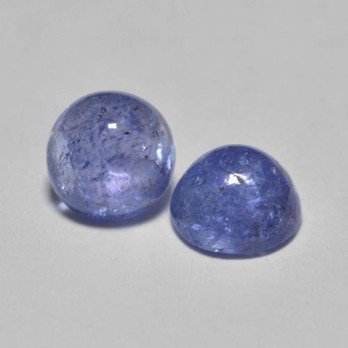 Gemas de tanzanita azul natural de 1,33 ct, corte redondo, translúcido