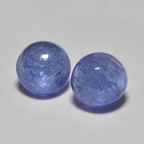 Gemas de tanzanita azul natural de 1,38 ct, corte redondo, translúcido