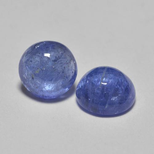 Gemas de tanzanita azul natural de 1,38 ct, corte redondo, translúcido