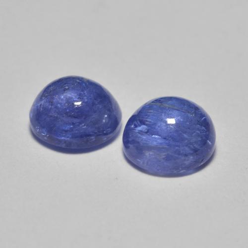 Gemas de tanzanita azul natural de 1,38 ct, corte redondo, translúcido