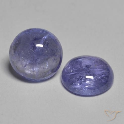 Gemas de Tanzanita Violeta azulado natural de 1.90 ct, Redondo, Transparente