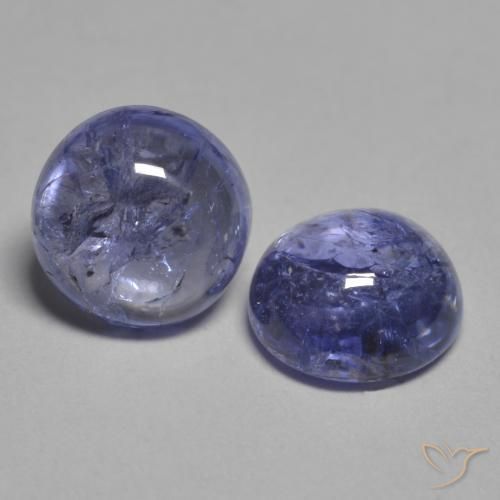 Gemas de Tanzanita Azul plateado natural de 2.17 ct, Redondo, Transparente