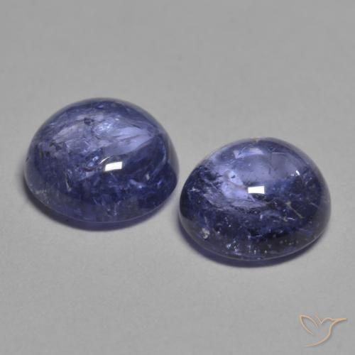 Gemas de Tanzanita Azul plateado natural de 2.17 ct, Redondo, Transparente