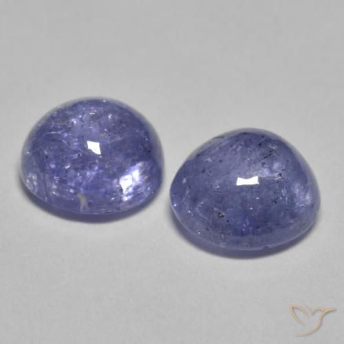 Gemas de Tanzanita Violeta azulado natural de 2.07 ct, Redondo, Transparente