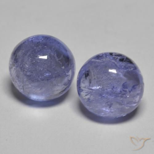 Gemas de tanzanita azul natural de 2,37 ct, corte redondo, translúcido