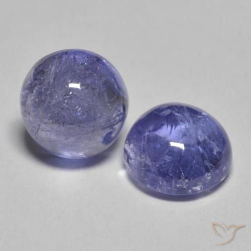 Gemas de tanzanita azul natural de 2,37 ct, corte redondo, translúcido