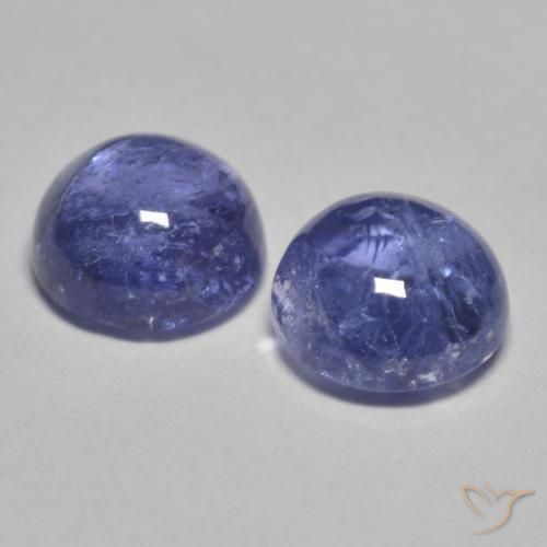 Gemas de tanzanita azul natural de 2,37 ct, corte redondo, translúcido
