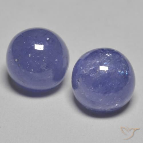 Gemas de tanzanita azul natural de 2,46 ct, corte redondo, translúcido