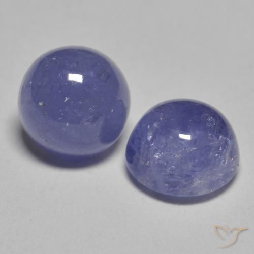 Gemas de tanzanita azul natural de 2,46 ct, corte redondo, translúcido